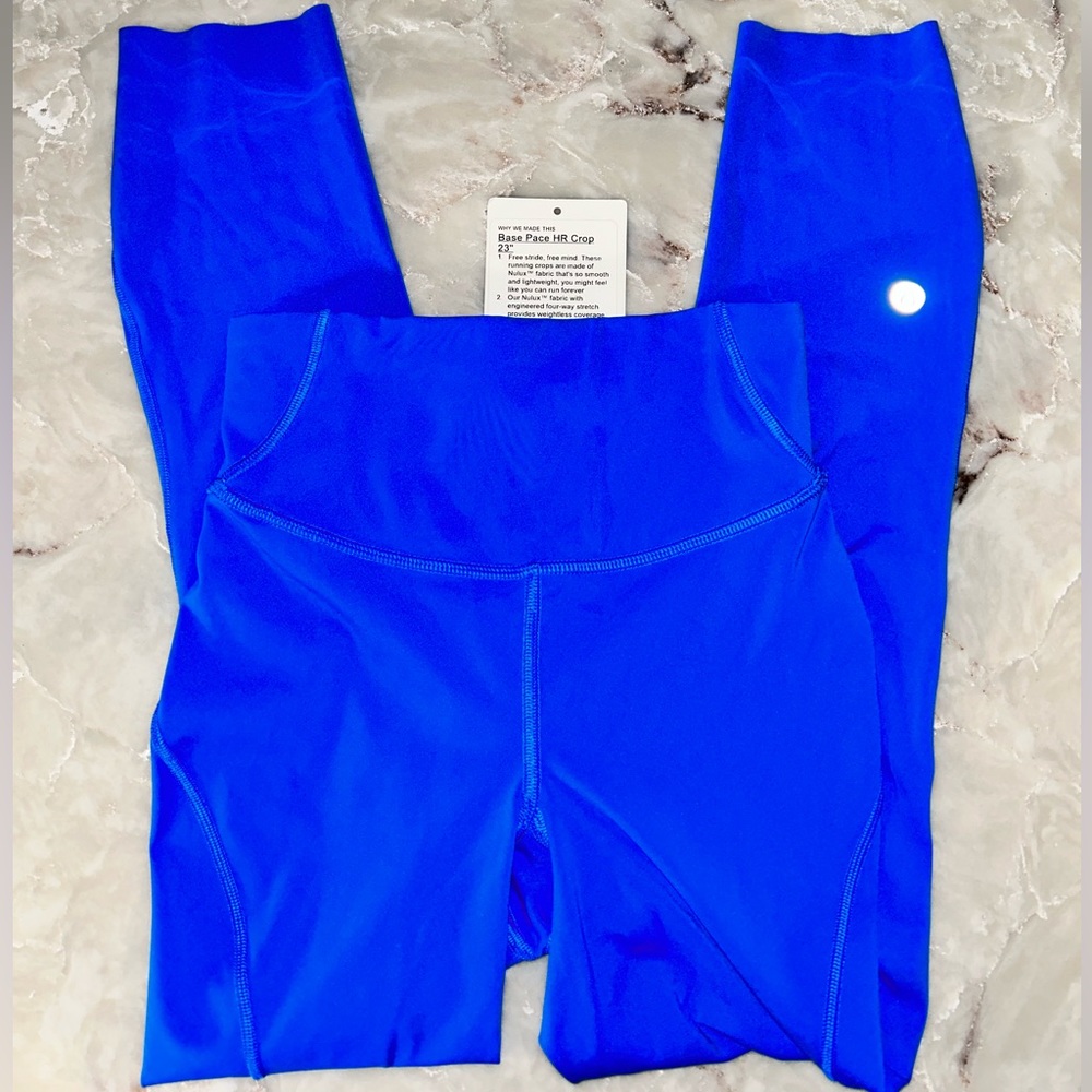 Lululemon Base Pace HR Crop 23" leggings color is called poolside